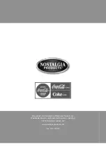 Preview for 1 page of Nostalgia ISM1000COKE Instructions And Recipes Manual