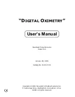 Preview for 1 page of Novametrix Medical Systems Digital Oximetry 512 User Manual