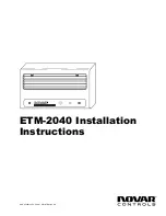 Предварительный просмотр 1 страницы Novar ETM-2040 Installation Instructions Manual