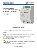 Novatek-electro ET-485 Operating Manual предпросмотр