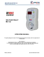 Preview for 1 page of Novatek Volt Control RN-122 Operating Manual