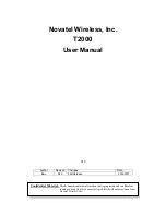 Предварительный просмотр 1 страницы Novatel T2000 User Manual