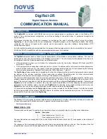 Предварительный просмотр 1 страницы Novus DigiRail-2R Communications Manual