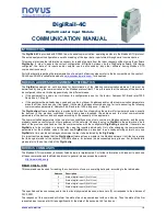 Preview for 1 page of Novus DigiRail-4C Communications Manual