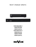 Novus NDR-BA2208-II User Manual предпросмотр