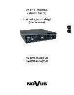 Novus NV-DVR4608(S)/D User Manual preview