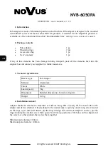 Preview for 2 page of Novus NVB-6050PA User Manual