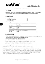 Preview for 2 page of Novus NVB-SD6000CB User Manual