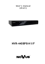 Preview for 1 page of Novus NVR-4408P8-H1/F User Manual