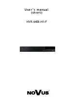 Preview for 1 page of Novus NVR-6408-H1/F User Manual