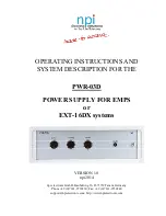 NPI PWR-03D Operating Instructions And System Description предпросмотр