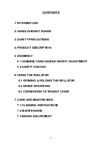 Preview for 2 page of NRS Healthcare 2 in 1 Rollator and Transit Chair M58203 User Instructions