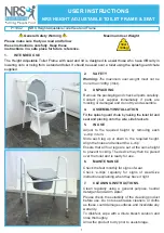 NRS Healthcare Height Adjustable Toilet Seat and Frame User Instructions preview