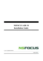 NSFOCUS ADS M Installation Manual предпросмотр