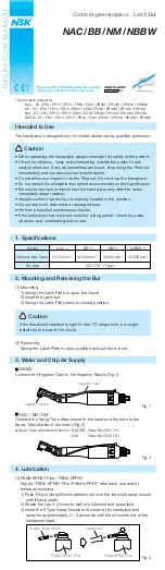 NSK NAC-Y Operation Manual предпросмотр