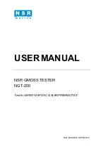 Предварительный просмотр 1 страницы NSR Marine NGT-200 User Manual