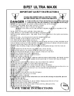 NSS BP27 ULTRA MAXX User Manual preview