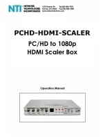 Предварительный просмотр 1 страницы NTI PCHD-HDMI-SCALER Operation Manual