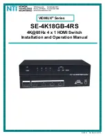 Preview for 1 page of NTI SE-4K18GB-4RS Installation And Operation Manual