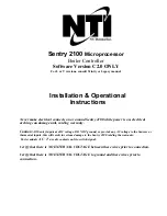 NTI Sentry 2100 Installation & Operational Instructions предпросмотр