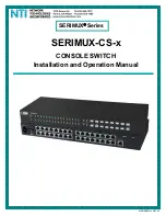 Preview for 1 page of NTI SERIMUX-CS-16 Installation And Operation Manual