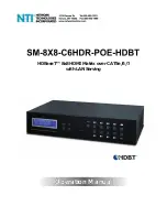 Preview for 1 page of NTI SM-8X8-C6HDR-POE-HDBT Operation Manual