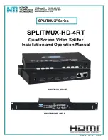 NTI SPLITMUX Series SPLITMUX-HD-4RT Installation And Operation Manual preview