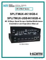 Предварительный просмотр 1 страницы NTI SPLITMUX Series Installation And Operation Manual