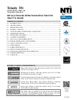 Предварительный просмотр 1 страницы NTI Tft60 - 399 Installation And Operation Instructions Manual