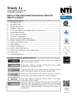 NTI Trinity Lx 150 Installation And Operation Instructions Manual предпросмотр