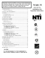 NTI Trinity Ti 100 Installation And Operation Instructions Manual предпросмотр