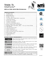 Предварительный просмотр 1 страницы NTI Trinity TX Series Installation And Operation Manual