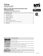 Preview for 1 page of NTI Triton VS80-130 Assembly, Installation And Operation Instructions