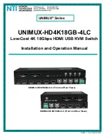 Preview for 1 page of NTI UNIMUX Series Installation And Operation Manual