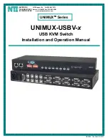 Предварительный просмотр 1 страницы NTI UNIMUX USBV-x Installation And Operation Manual