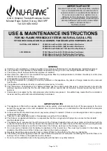 Предварительный просмотр 1 страницы Nu-Flame F350L Use & Maintenance Instructions