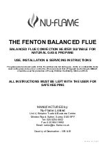 Preview for 1 page of Nu-Flame Fenton Balanced Flue Use, Installation & Servicing Instructions