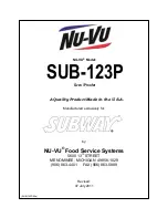 Nu-Vu SUB-123P Owner'S Manual preview