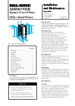 Preview for 1 page of NuAire AIRMOVER DSA Series Installation And Maintenance Manual