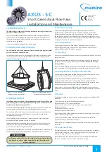 Preview for 1 page of NuAire AXUS-SC Series Installation And Maintenance Manual