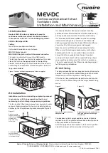 Preview for 1 page of NuAire ecosmart MEV-DC Installation And Maintenance