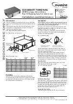 Preview for 1 page of NuAire ECOSMART TWINFANS Series Installation And Maintenance Manual