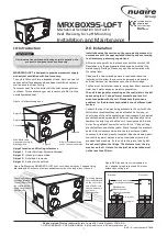 Preview for 1 page of NuAire MRXBOX95-LOFT Installation And Maintenance Manual