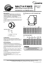 Preview for 1 page of NuAire NALT-H Series Installation And Maintenance