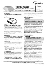 Preview for 1 page of NuAire Terminator TRA Installation And Maintenance Manual