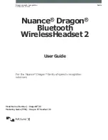 Preview for 1 page of NUANCE Dragon BT Headset 2.0 User Manual