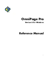 Предварительный просмотр 1 страницы NUANCE OMNIPAGE PRO 6 - REFERENCE  FOR WINDOWS Reference Manual