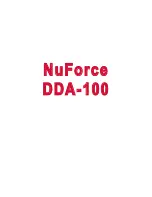 NuForce DDA-100 User Manual preview