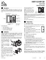 Preview for 1 page of Nuheat HMY110 User Manual