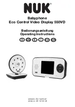 NUK Eco Control Video Display 550VD Operating Instructions Manual preview